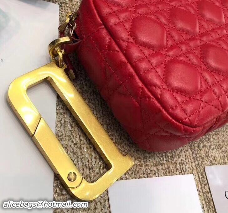 Best Price Dior Diorquake Clutch in Cannage Lambskin 500513 Red 2019