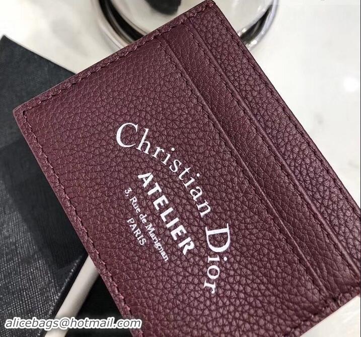 Original Cheap Dior Atelier Homme Card Holder 500520 Burgundy 2019