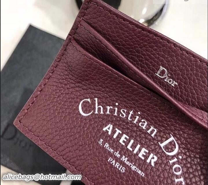 Original Cheap Dior Atelier Homme Card Holder 500520 Burgundy 2019