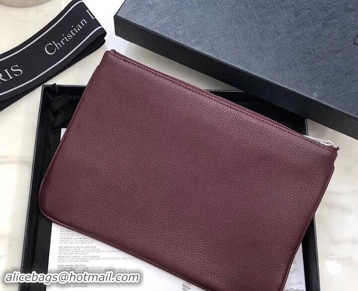 Luxury Dior Atelier Homme Pouch 500521 Burgundy 2019