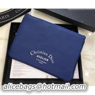 Shop Duplicate Dior Atelier Homme Pouch 500521 Blue 2019