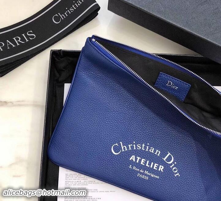 Shop Duplicate Dior Atelier Homme Pouch 500521 Blue 2019