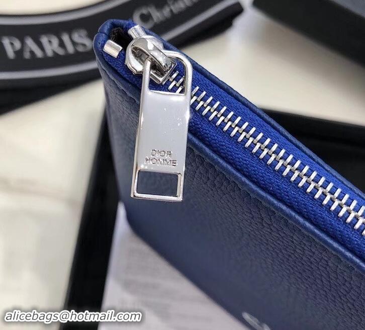 Shop Duplicate Dior Atelier Homme Pouch 500521 Blue 2019