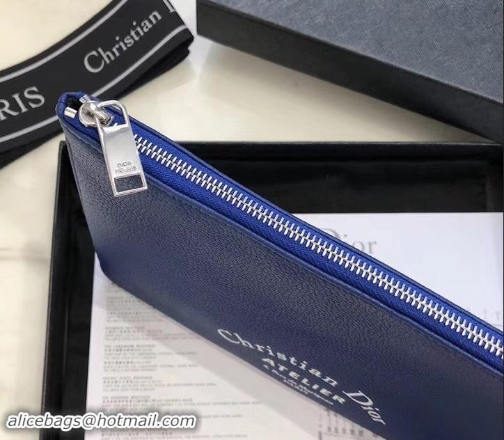 Shop Duplicate Dior Atelier Homme Pouch 500521 Blue 2019