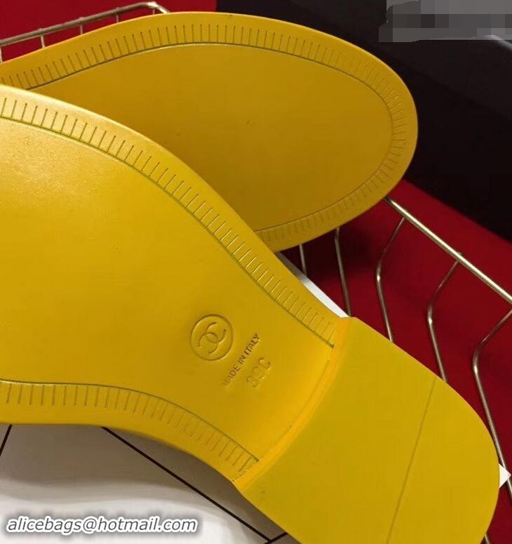 Unique Chanel X Pharrell Capsule Collection Calfskin Slippers G89756 Yellow 2019