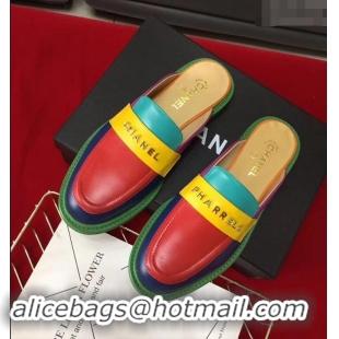 Cheap Chanel X Pharrell Capsule Collection Calfskin Slippers G89756 Multicolor 2019