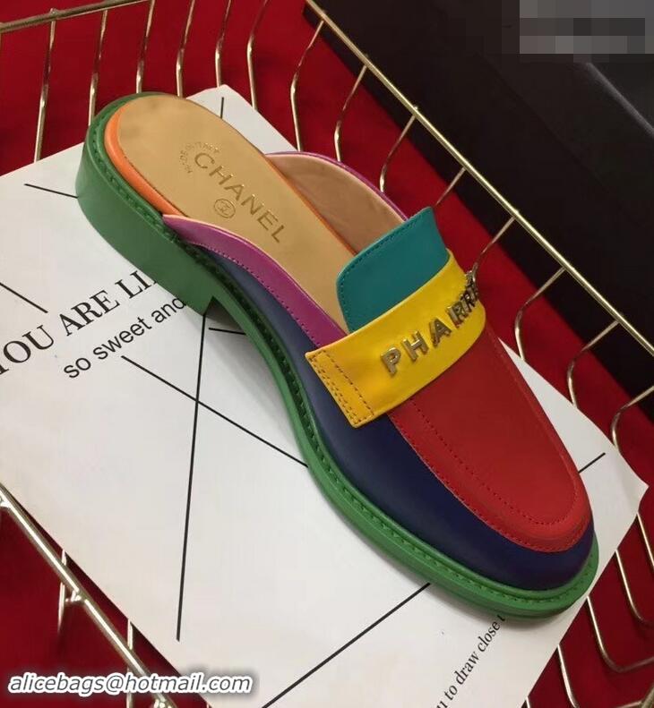 Cheap Chanel X Pharrell Capsule Collection Calfskin Slippers G89756 Multicolor 2019