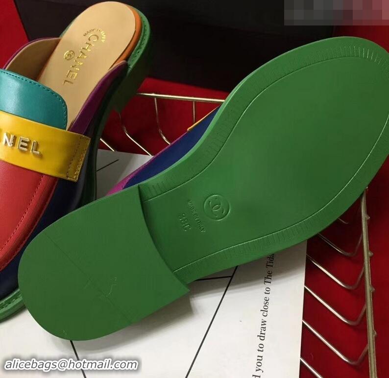 Cheap Chanel X Pharrell Capsule Collection Calfskin Slippers G89756 Multicolor 2019