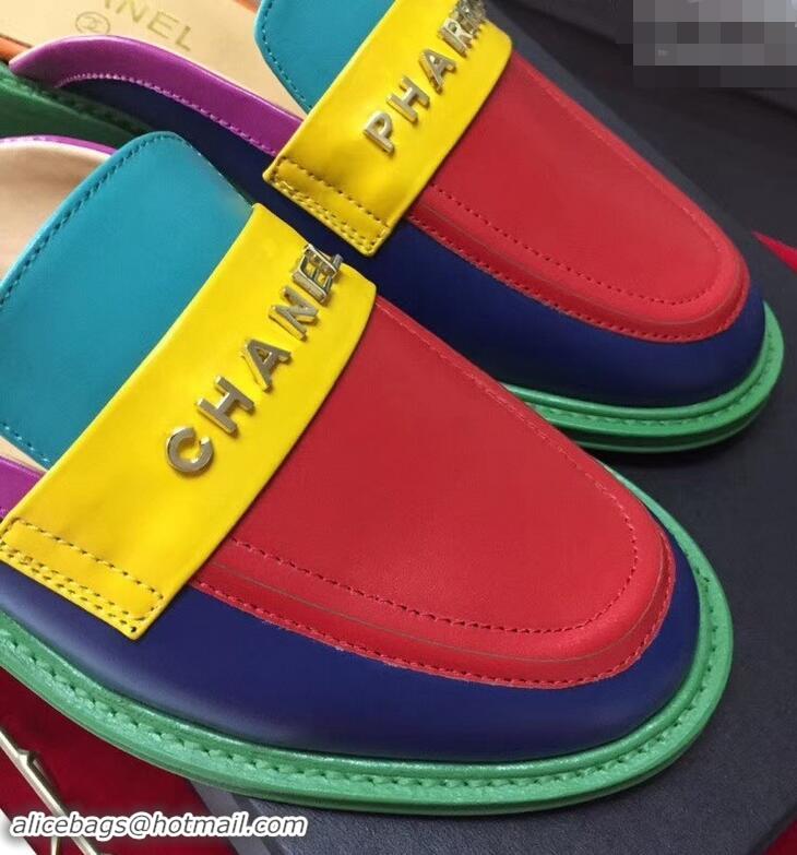 Cheap Chanel X Pharrell Capsule Collection Calfskin Slippers G89756 Multicolor 2019