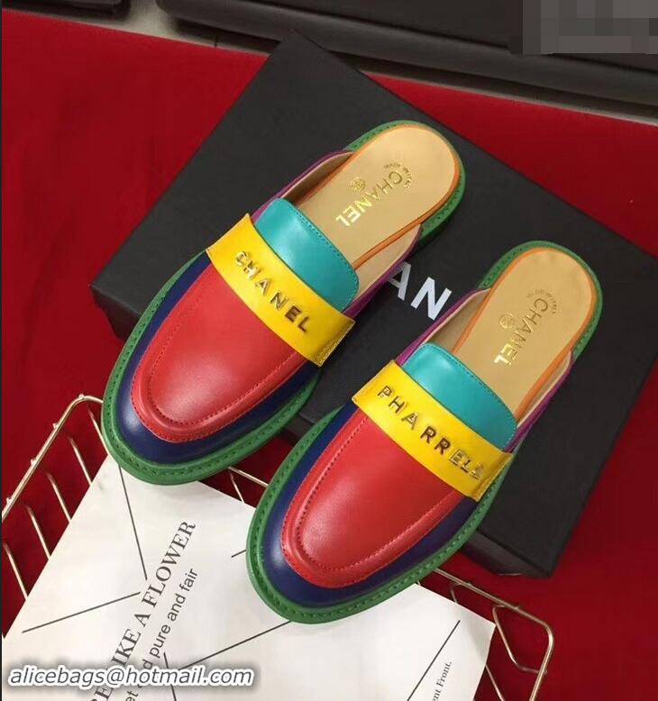 Cheap Chanel X Pharrell Capsule Collection Calfskin Slippers G89756 Multicolor 2019