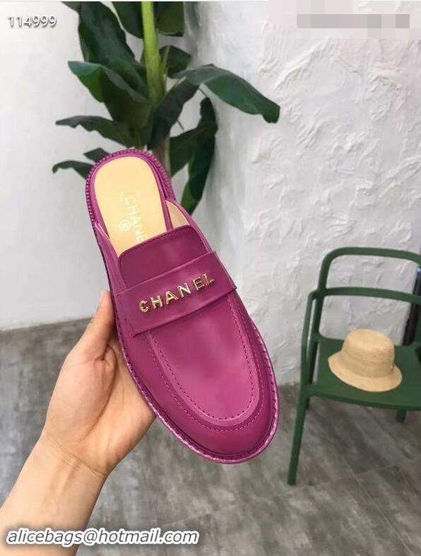 Market Sells Chanel X Pharrell Capsule Collection Calfskin Slippers G89756 Purple 2019