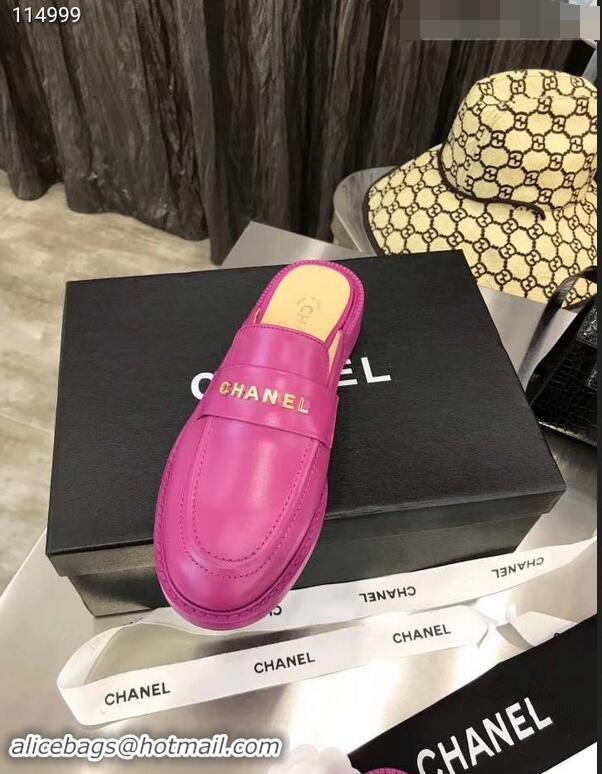 Market Sells Chanel X Pharrell Capsule Collection Calfskin Slippers G89756 Purple 2019