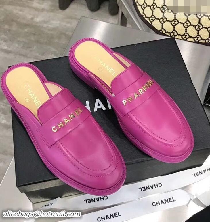 Market Sells Chanel X Pharrell Capsule Collection Calfskin Slippers G89756 Purple 2019