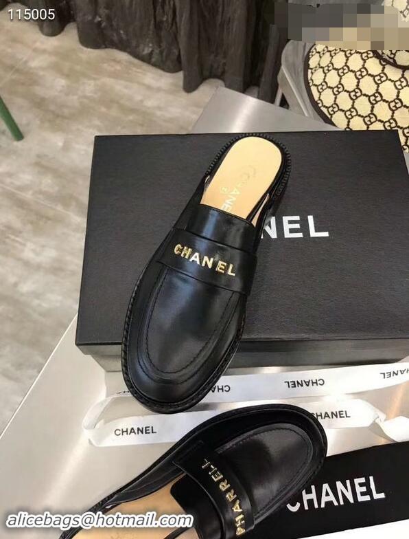 Inexpensive Chanel X Pharrell Capsule Collection Calfskin Slippers G89756 Black 2019