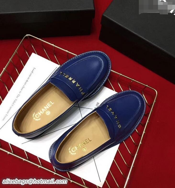 Recommended Chanel X Pharrell Capsule Collection Calfskin Loafers G89757 Blue 2019