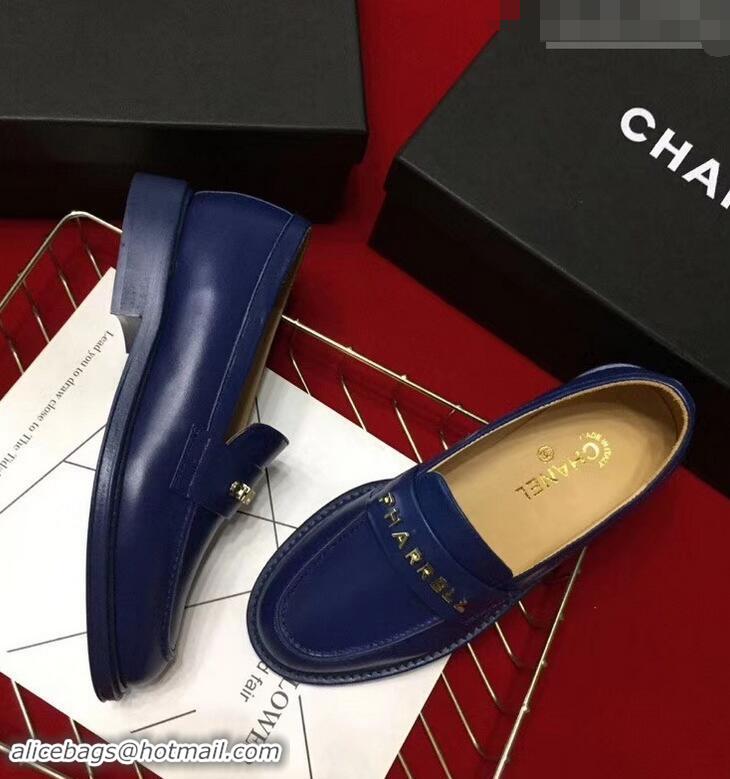 Recommended Chanel X Pharrell Capsule Collection Calfskin Loafers G89757 Blue 2019