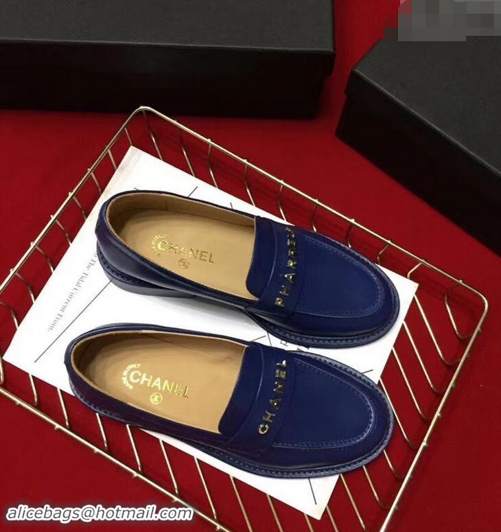 Recommended Chanel X Pharrell Capsule Collection Calfskin Loafers G89757 Blue 2019