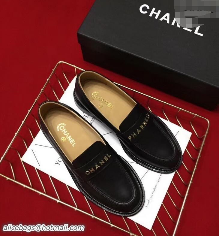 Modern Chanel X Pharrell Capsule Collection Calfskin Loafers G89757 Black 2019