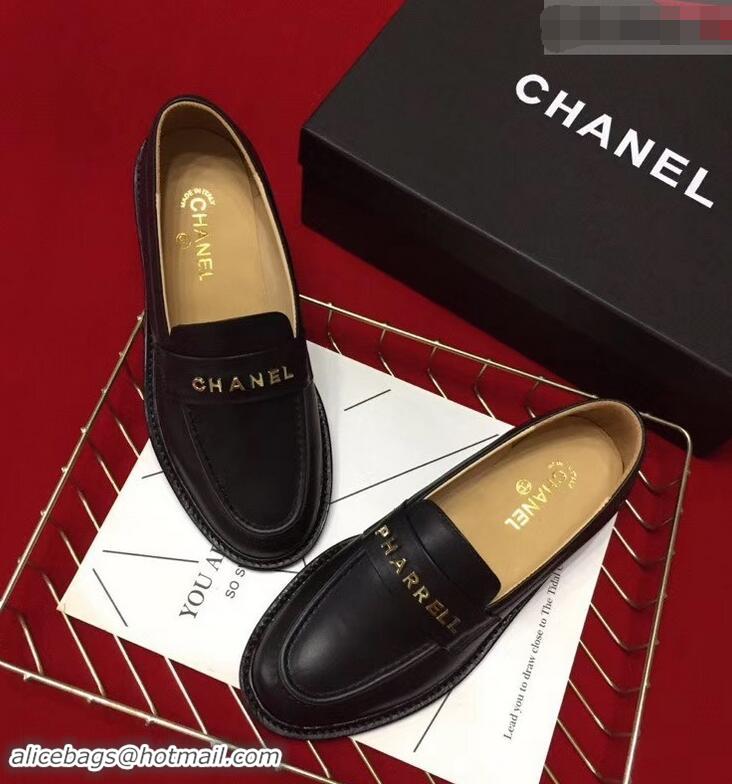 Modern Chanel X Pharrell Capsule Collection Calfskin Loafers G89757 Black 2019