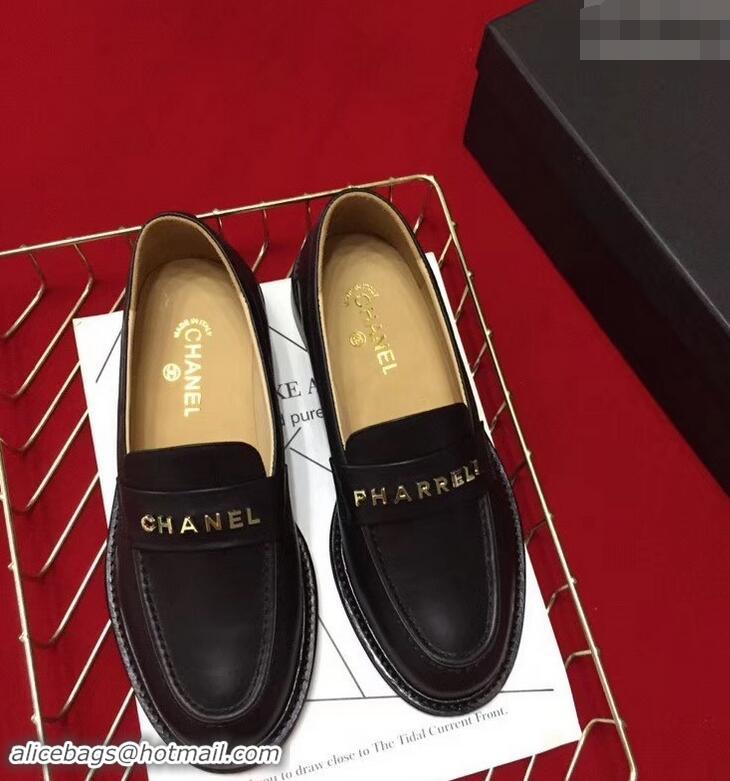 Modern Chanel X Pharrell Capsule Collection Calfskin Loafers G89757 Black 2019