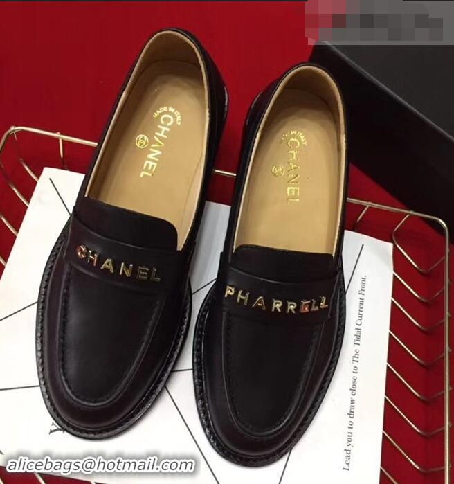 Modern Chanel X Pharrell Capsule Collection Calfskin Loafers G89757 Black 2019