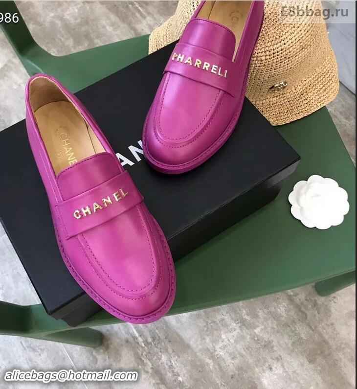 Sophisticated Chanel X Pharrell Capsule Collection Calfskin Loafers G89757 Purle 2019