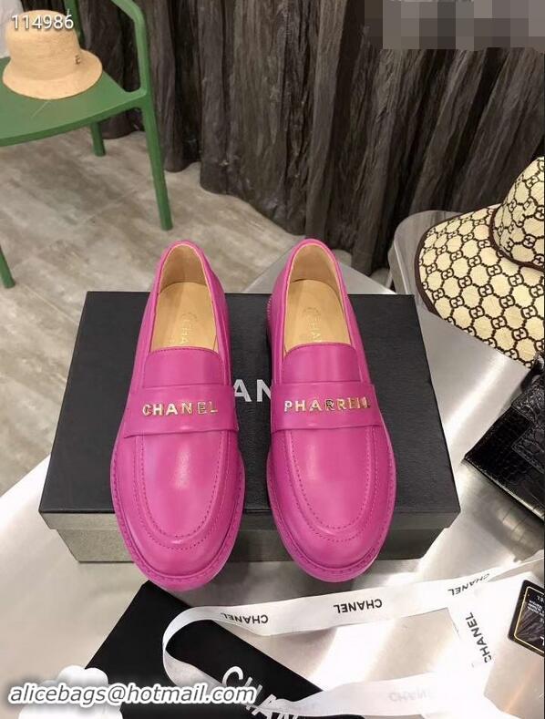 Sophisticated Chanel X Pharrell Capsule Collection Calfskin Loafers G89757 Purle 2019