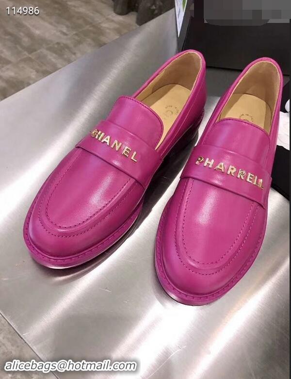 Sophisticated Chanel X Pharrell Capsule Collection Calfskin Loafers G89757 Purle 2019