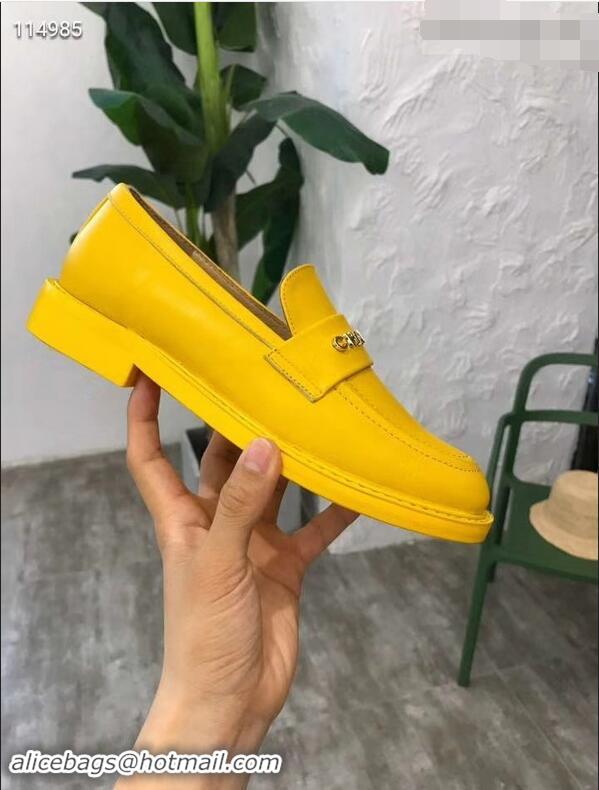 Chic Chanel X Pharrell Capsule Collection Calfskin Loafers G89757 Yellow 2019