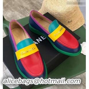 Imitation Chanel X Pharrell Capsule Collection Calfskin Loafers G89757 Multicolor 2019