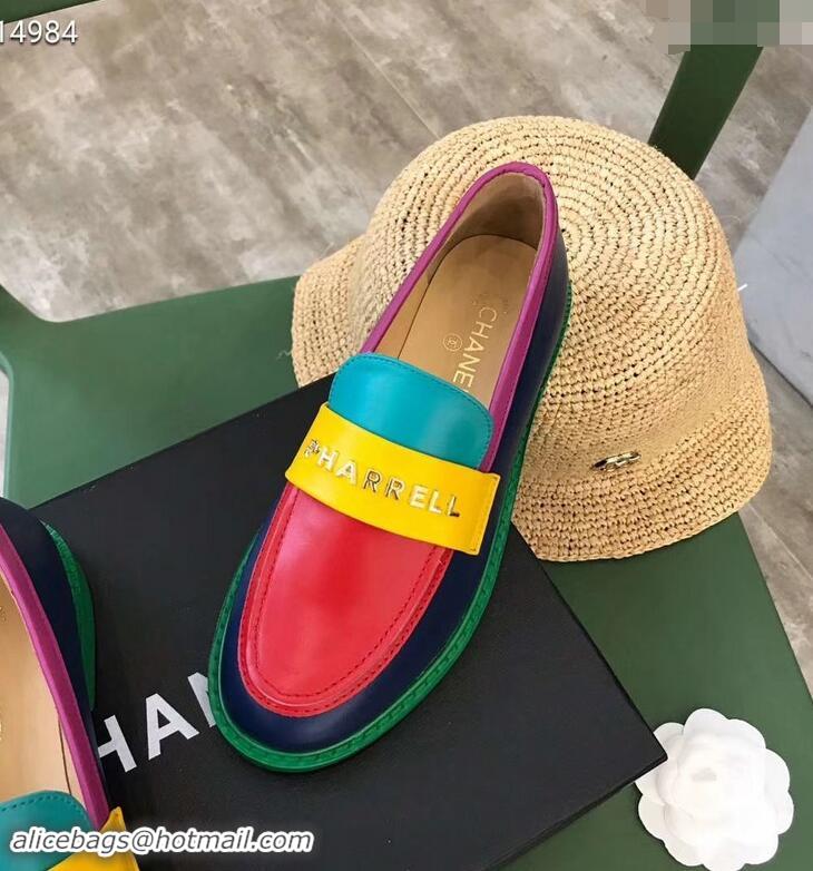 Imitation Chanel X Pharrell Capsule Collection Calfskin Loafers G89757 Multicolor 2019