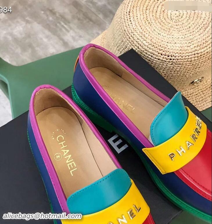 Imitation Chanel X Pharrell Capsule Collection Calfskin Loafers G89757 Multicolor 2019