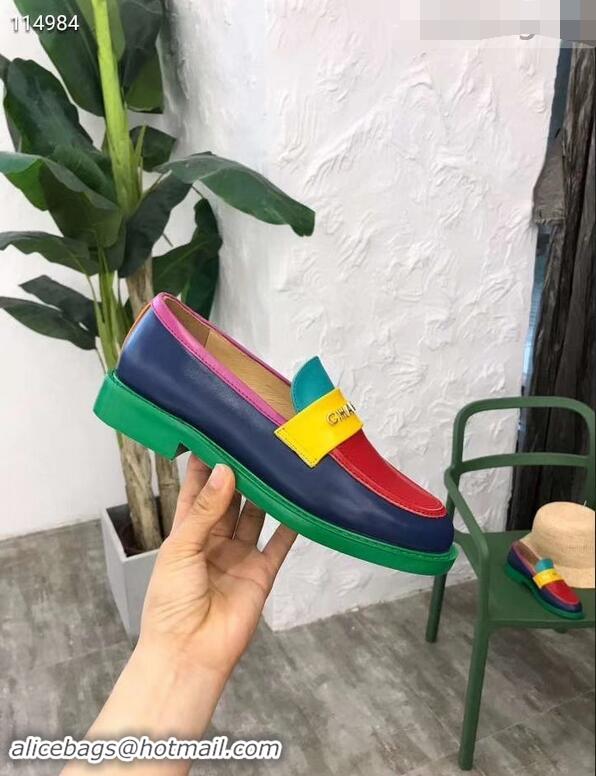 Imitation Chanel X Pharrell Capsule Collection Calfskin Loafers G89757 Multicolor 2019