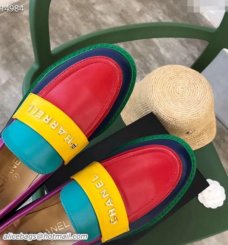 Imitation Chanel X Pharrell Capsule Collection Calfskin Loafers G89757 Multicolor 2019