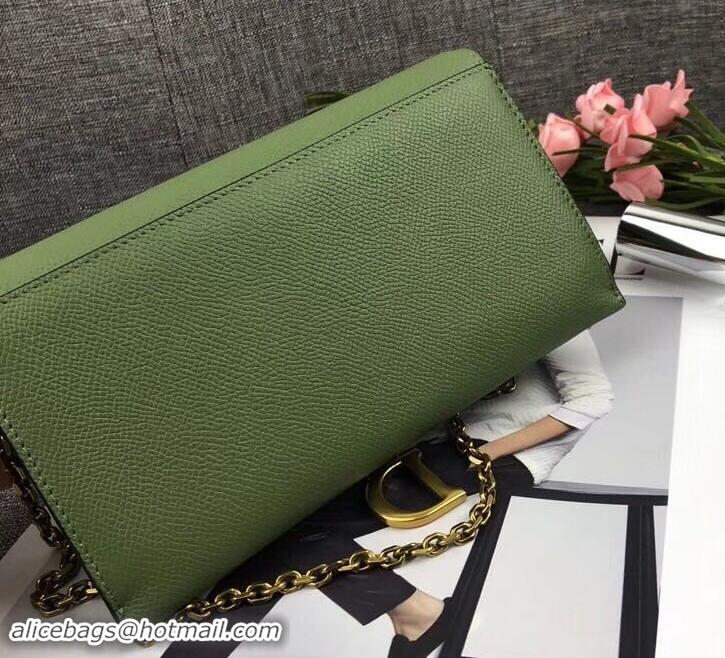 Shop Cheap Dior Large Saddle Wallet on Chain Clutch in Grained Calfskin 500523 Green 2019