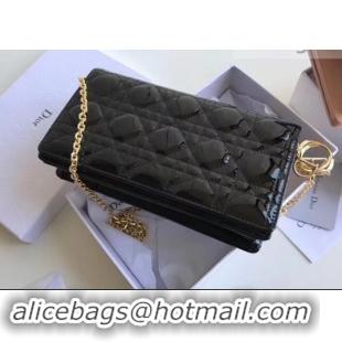 Well Crafted Dior Dioraddict Chain Shoulder Bag in Patent Cannage Leather 500530 Black 2019