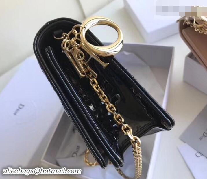 Well Crafted Dior Dioraddict Chain Shoulder Bag in Patent Cannage Leather 500530 Black 2019