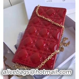 Good Looking Dior Dioraddict Chain Shoulder Bag in Patent Cannage Leather 500611 Red