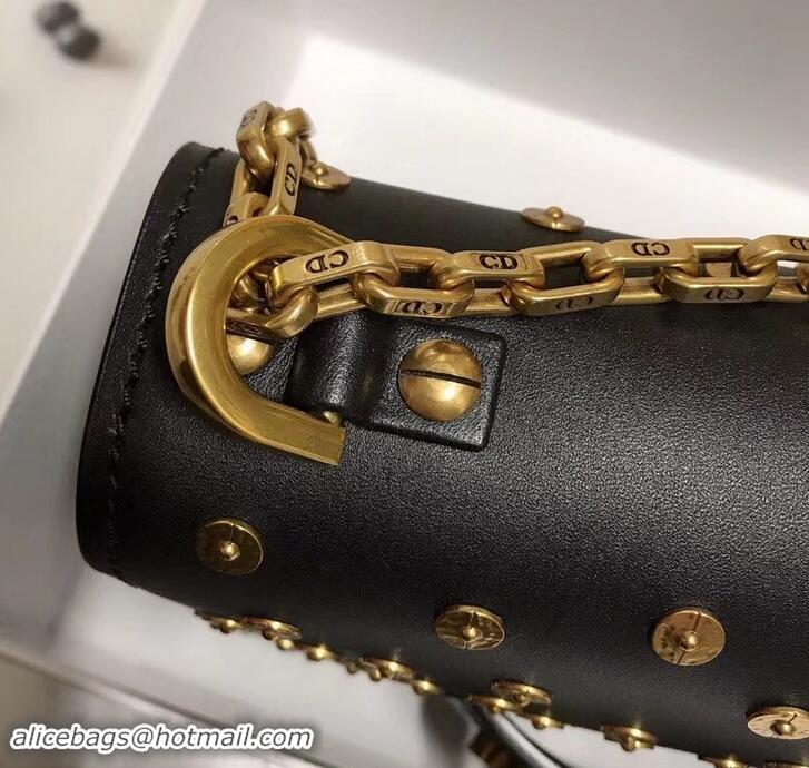 Good Quality Dior J'Adior Flap Shoulder Bag in Studded Leather 500612 Black/Gold