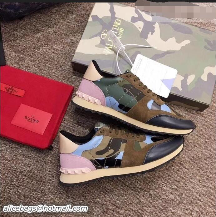 Cheapest Valentino Camouflage Rockrunner Sneakers For Woman/Men VA94283