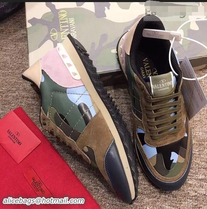 Cheapest Valentino Camouflage Rockrunner Sneakers For Woman/Men VA94283