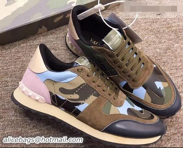 Cheapest Valentino Camouflage Rockrunner Sneakers For Woman/Men VA94283