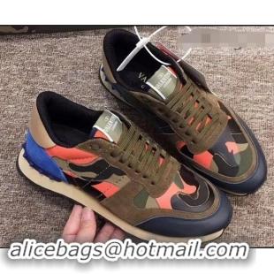 Inexpensive Valentino Camouflage Rockrunner Sneakers For Woman/Men VA94289