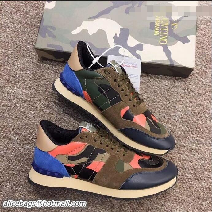 Inexpensive Valentino Camouflage Rockrunner Sneakers For Woman/Men VA94289