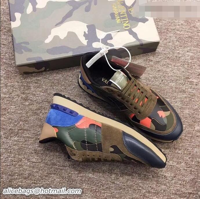 Inexpensive Valentino Camouflage Rockrunner Sneakers For Woman/Men VA94289