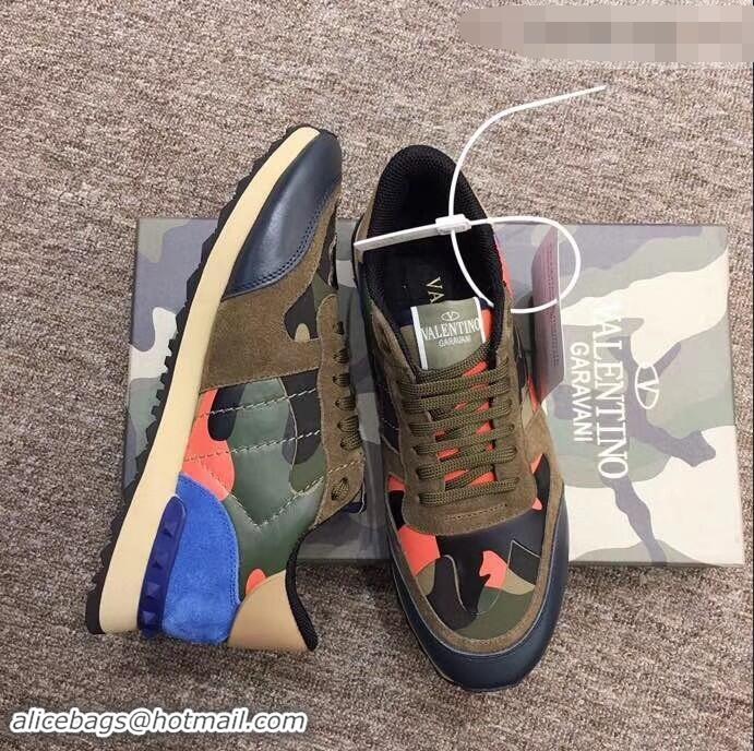 Inexpensive Valentino Camouflage Rockrunner Sneakers For Woman/Men VA94289