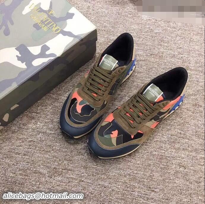 Inexpensive Valentino Camouflage Rockrunner Sneakers For Woman/Men VA94289