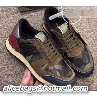 Buy Discount Valentino Camouflage Rockrunner Sneakers For Woman/Men VA94290