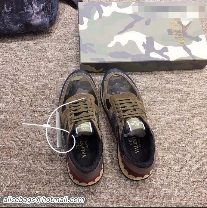 Buy Discount Valentino Camouflage Rockrunner Sneakers For Woman/Men VA94290