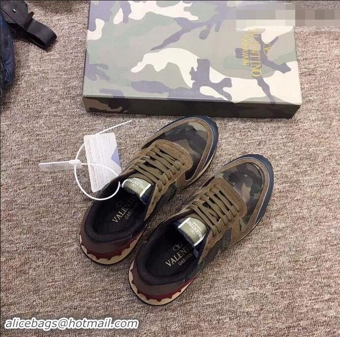 Buy Discount Valentino Camouflage Rockrunner Sneakers For Woman/Men VA94290